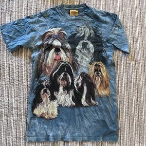 The Mountain Blue Graphic Tee with Canine Portrait